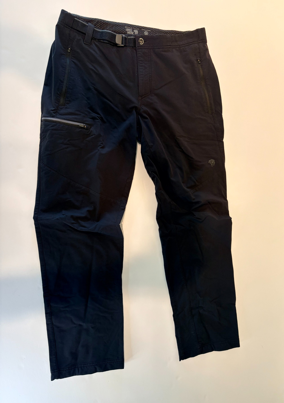 Mountain Hardwear Hiking Pants Black Zip Pocket Adjustable Waist 34 x 34